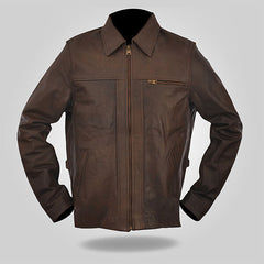 Elegant - Brown Classic Leather Jacket
