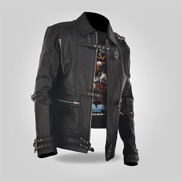 Rockstar Club - Men's Black Leather Jacket