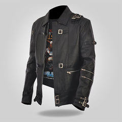 Rockstar Club - Men's Black Leather Jacket