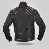 Zipper - Men's Black Leather Jacket