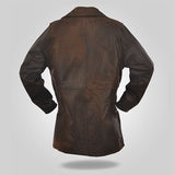 Detective - Men's Brown Leather Coat