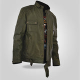 Olive - Men's Green Leather Jacket