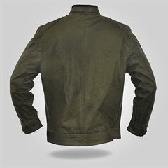 Olive - Men's Green Leather Jacket