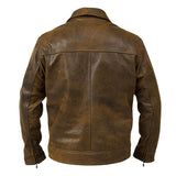 Pockets - Brown Leather Jacket For Men