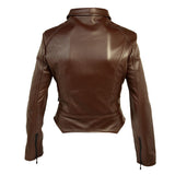 Dark Brown Women Leather Jacket