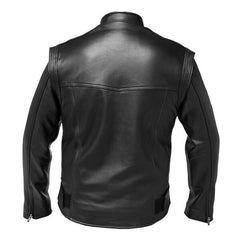 Packs- Black Leather Jacket for Men