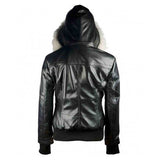 Fur Ball- Black Leather Jacket for Men