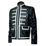 Military- Men's Black Leather Jacket