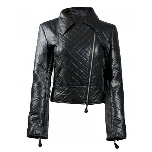 Blocks- Women's Black Leather Jacket