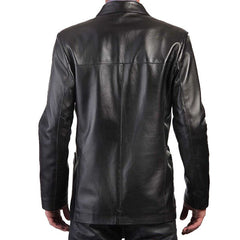 Law- Men's Black Leather Coat