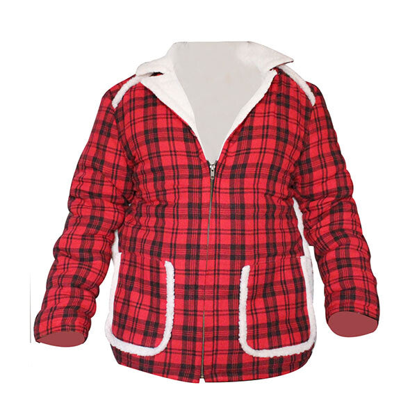 Checked- Red Leather Jacket