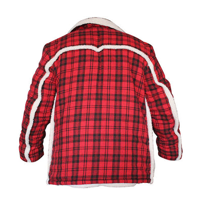 Checked- Red Leather Jacket