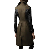Plump- Women's Dark Green Leather Coat