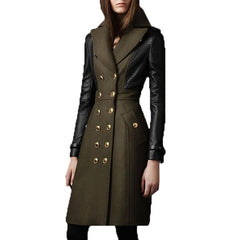 Plump- Women's Dark Green Leather Coat