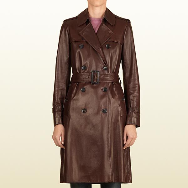 Button Down - Brown Leather Long Coat
