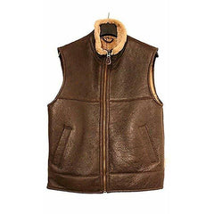 Brown- Men's Leather Vest