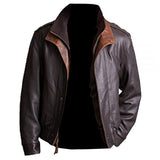 Brown-Black- Men's Leather Jacket