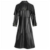 Slayer- Women's black Long Leather Coat (Trench Coat)