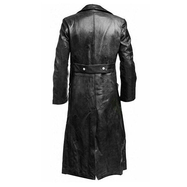 Dark - Long Black Leather Trench Coat