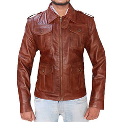 Horse-Men's Brown Leather Jacket