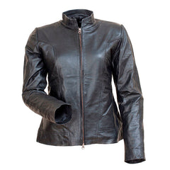 Dark-Women's Black Leather Jacket