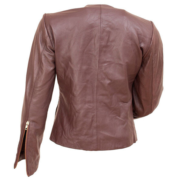 Woods- Women's Brown Leather Jacket