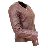 Woods- Women's Brown Leather Jacket