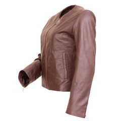 Woods- Women's Brown Leather Jacket