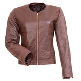 Woods- Women's Brown Leather Jacket