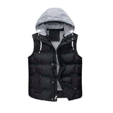 Sleeveless Puffer Grey Hooded Jacket