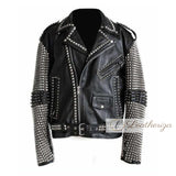 Spikes & Studs Black Leather Jacket For Women